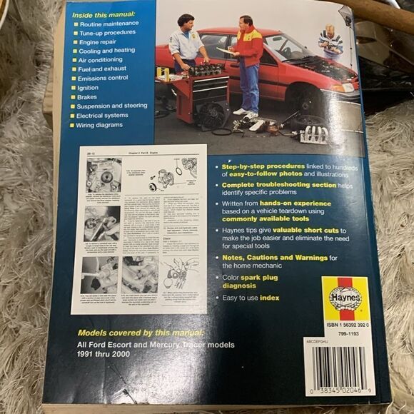 Haynes Repair Manual Ford Escort & Mercury Tracer All Models 1991-2000 - Picture 7 of 13